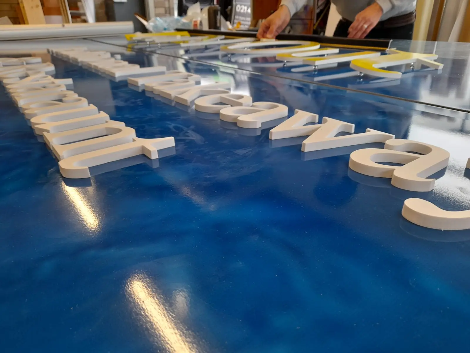 3D letters being fabricated in the Elite Signs workshop