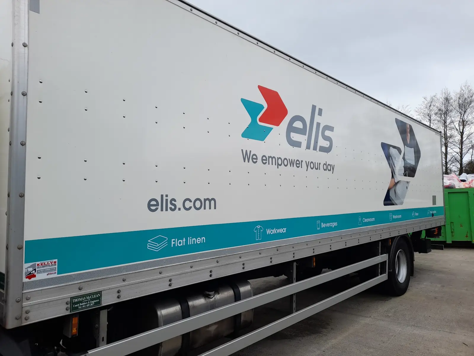 Elis articulated truck with full trailer graphics