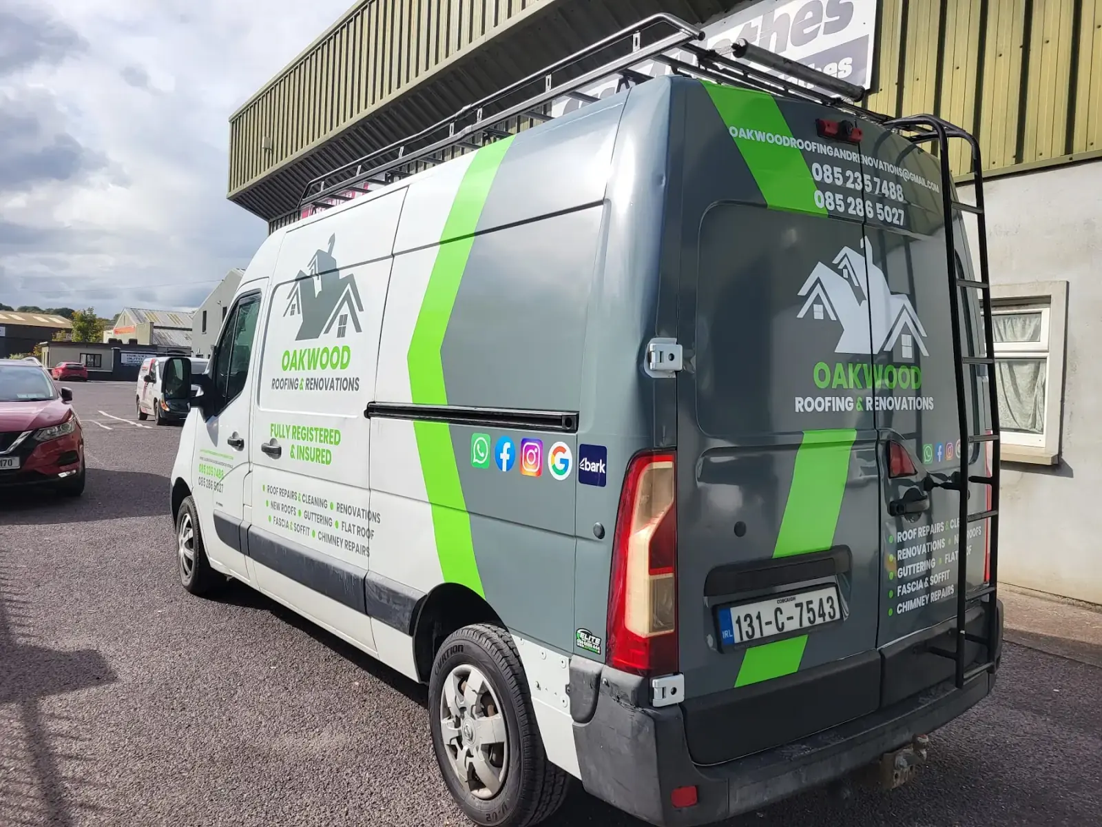 Branded roofing van wrapped by Elite Signs
